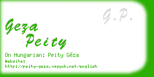 geza peity business card