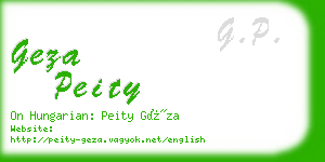 geza peity business card